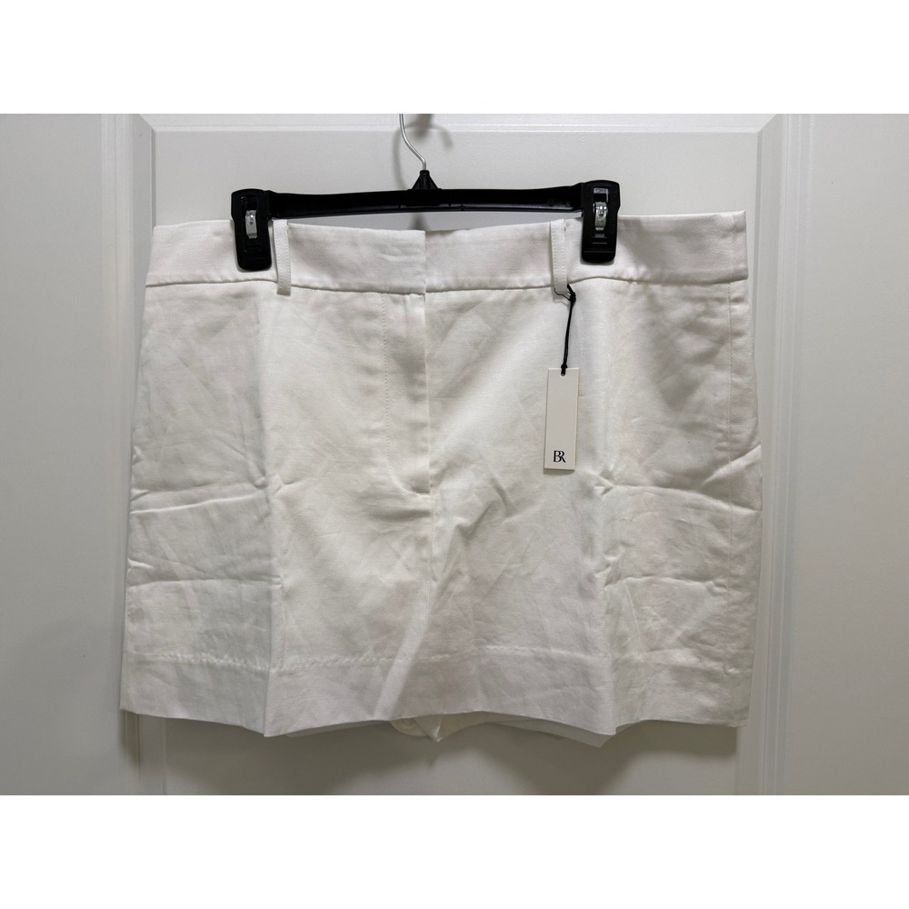 Banana Republic White Linen Blend Skort Mini Skirt Short Size 16 NWT 890045-01-1